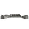 SOFASET Megan 3-2-1 In Salvador - Grau, Holzwerkstoff/Textil (327/75/98cm) - Fun Möbel