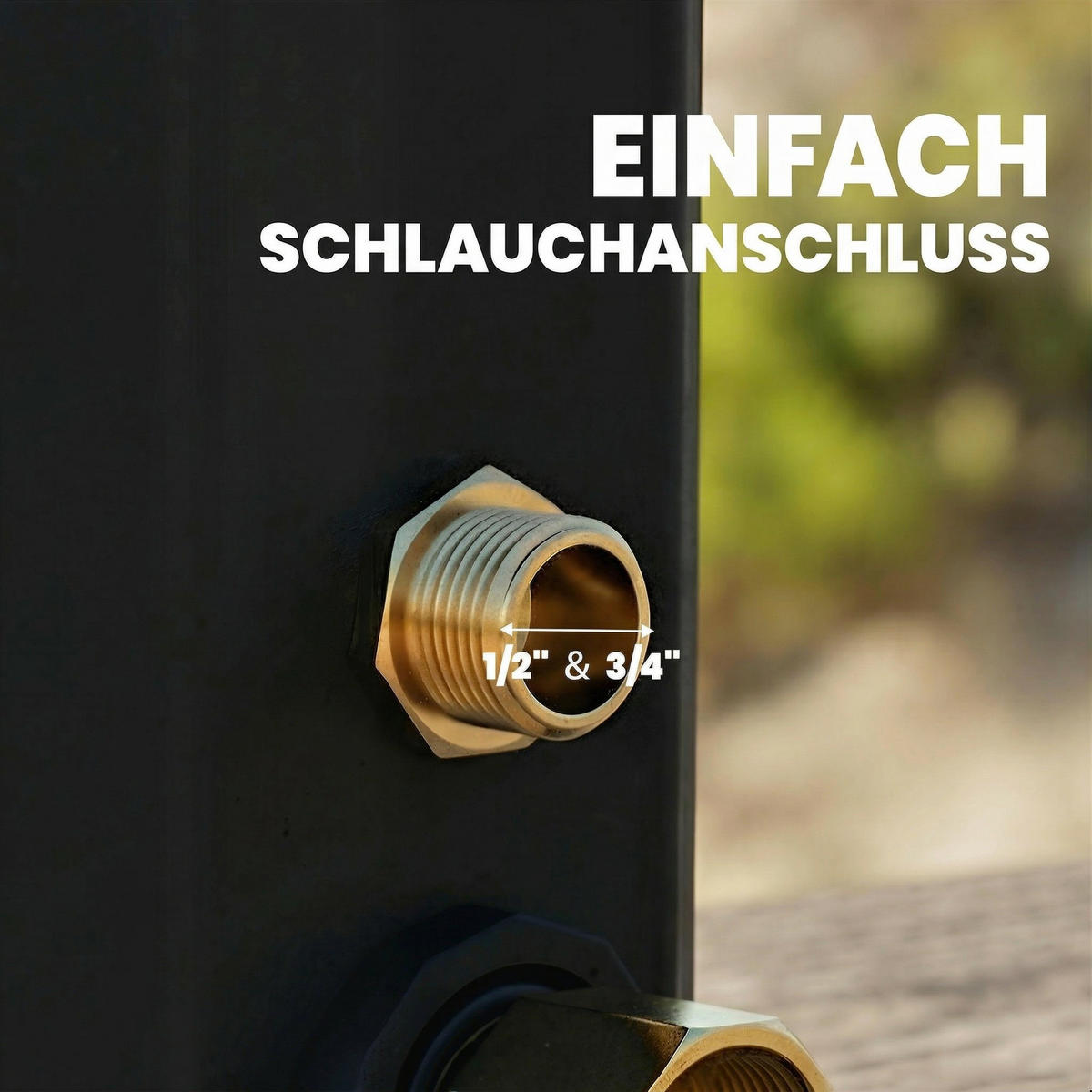 SOLARDUSCHE Kunststoff Schwarz - Schwarz, Kunststoff (14/215/18cm) - Outsunny