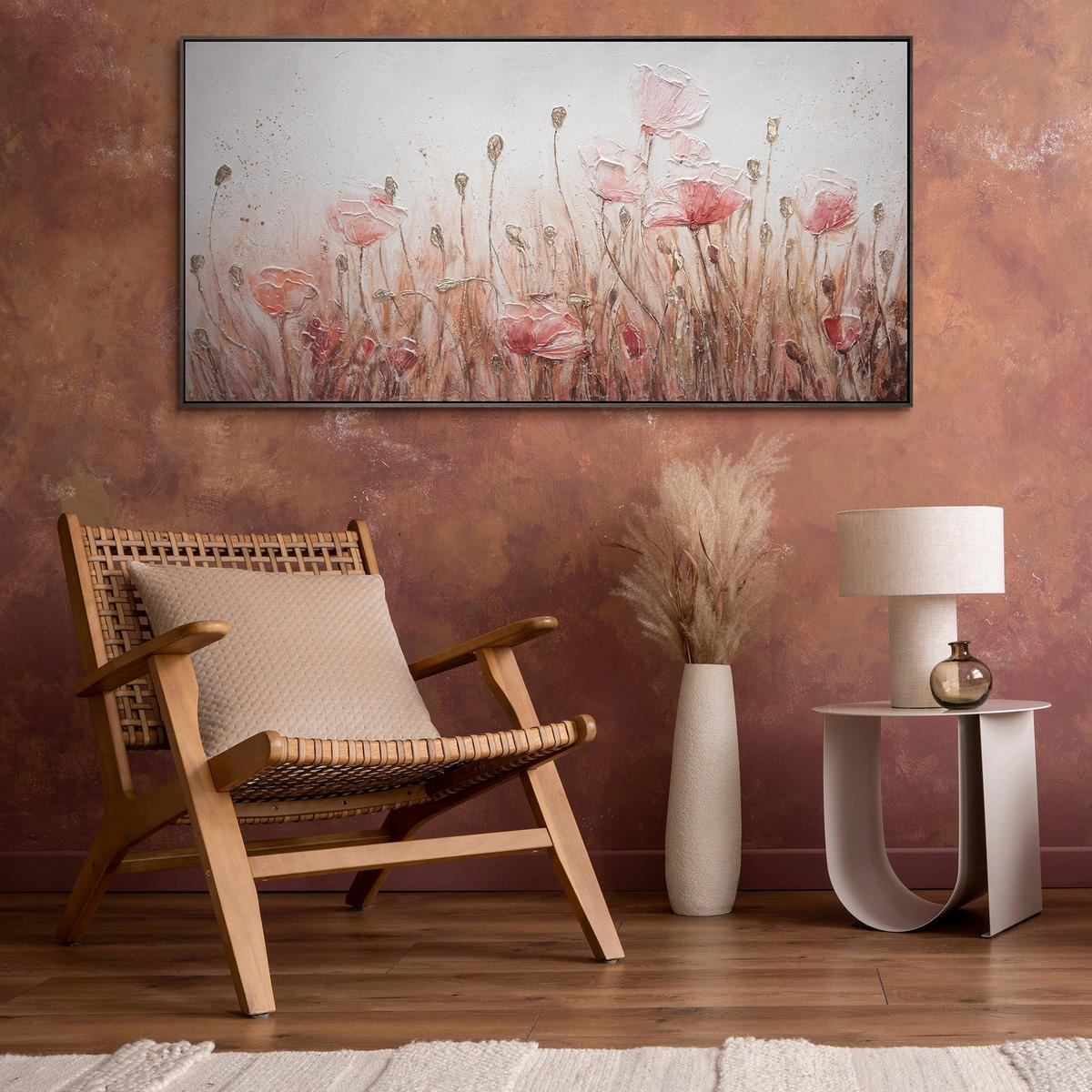 GEMÄLDE April Schattenfugenrahmen Grau 200x100 cm - Grau, Holz (200/100cm) - YS-art gallery