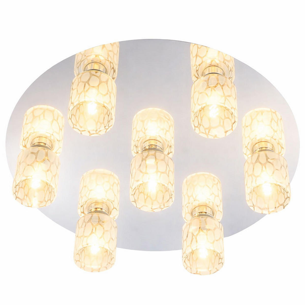 LED DECKENLEUCHTE DANELLA Chrom Klar - Silberfarben, Glas (39.5/39.5/10cm)