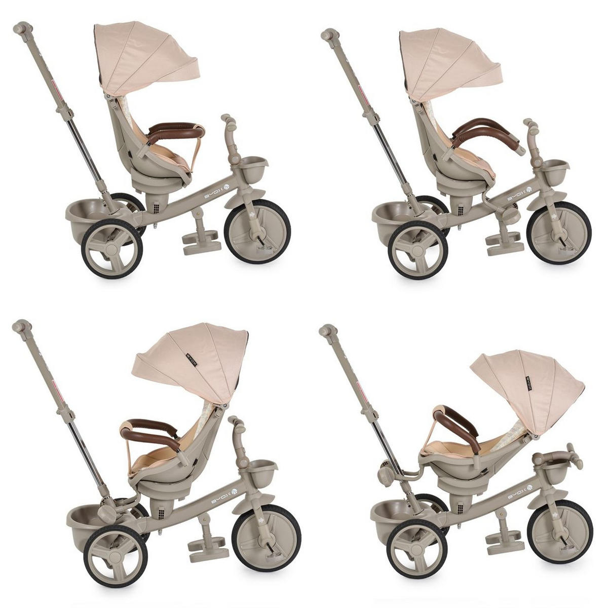DREIRAD Fusion beige verstellbar PU-Reifen drehbarer Sitz Schiebestange - Beige, Metall (90/49/94cm)