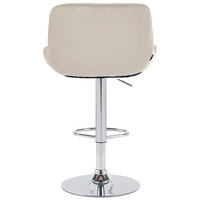BARHOCKER 2er Set Salomon Chrom Samt creme - Chromfarben/Naturfarben, Textil/Metall (50/106/52cm) - TPFLiving