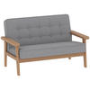 KINDERSESSEL, Kindersofa mit Holzrahmen, Samtoptik, gepolsterter Kinderstuhl - Naturfarben/Grau, Holz/Textil (42/48/77cm) - AIYAPLAY