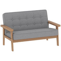KINDERSESSEL, Kindersofa mit Holzrahmen, Samtoptik, gepolsterter Kinderstuhl - Naturfarben/Grau, Holz/Textil (42/48/77cm) - AIYAPLAY