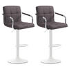 BARHOCKER 2er Set Stoff dunkelgrau - Dunkelgrau/Weiß, Textil/Metall (54/91/46cm) - CLP