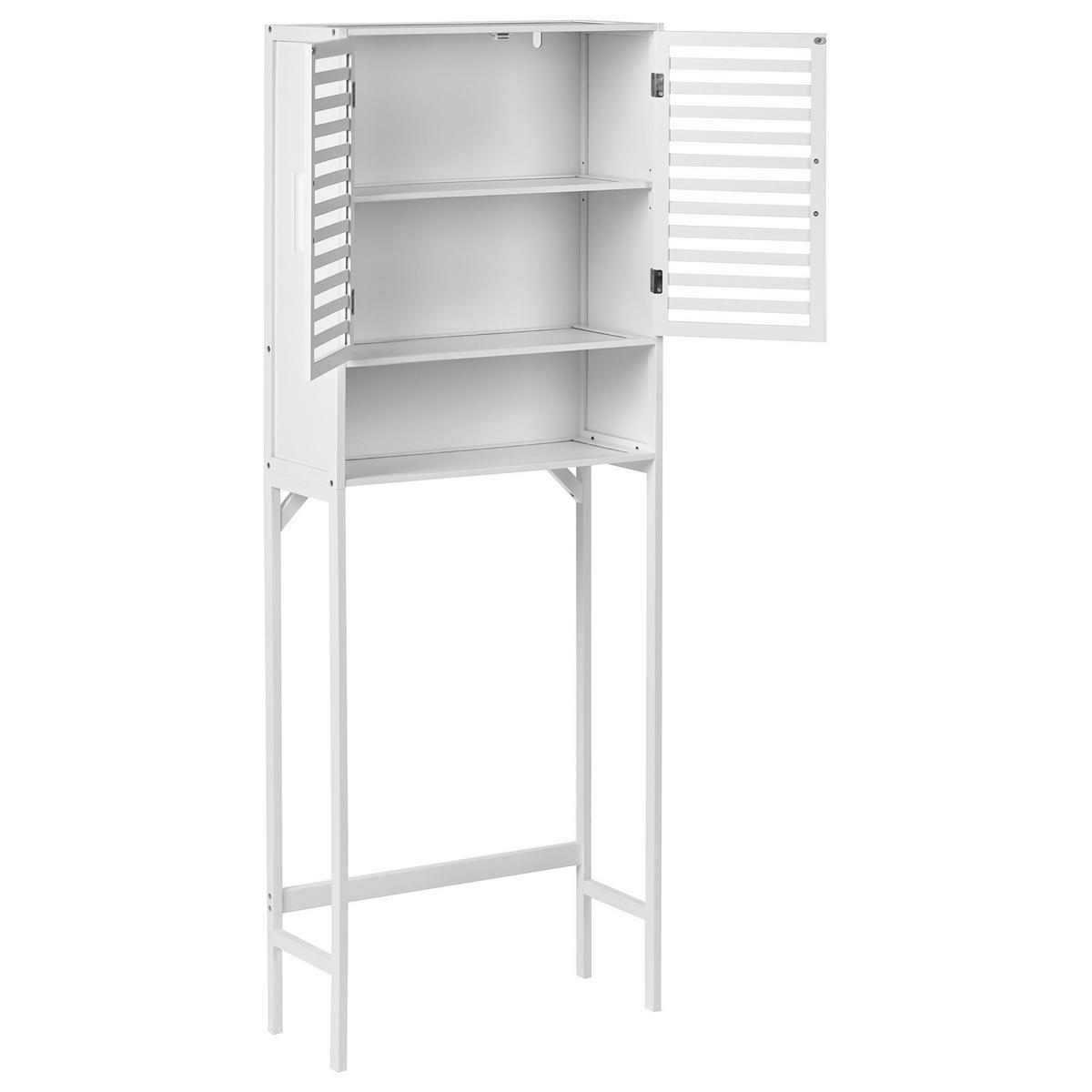 DULAP DE BAIE bambus 63 cm alb Okarche - alb, lemn (63/167/25cm) - Beliani