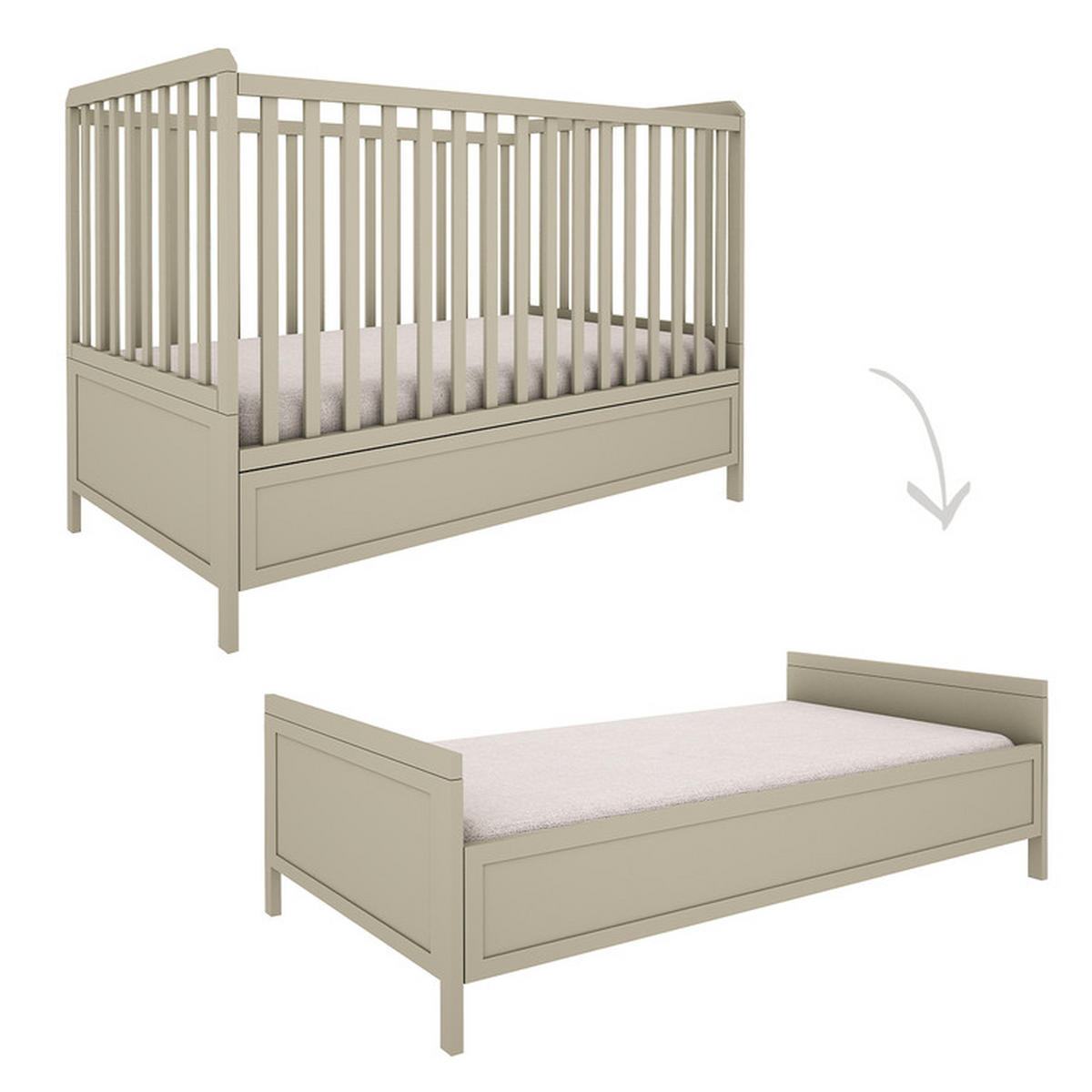 POKOJ PRO MIMINKO 2DÍLNÝ Gabriel Zelená - zelená barva, kompozitní dřevo (145/103/75cm) - Petits-meubles