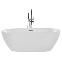 BADEWANNE FREISTEHEND 75x160x58 cm weiß Nevis - Weiß, Kunststoff (75/58/160cm) - Beliani