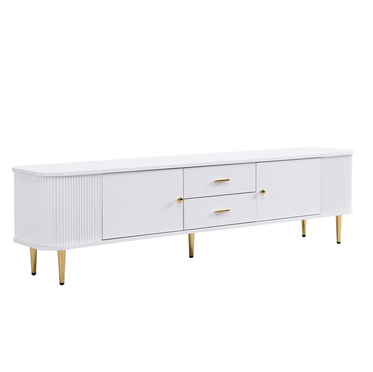 TV ormarić 170/34/45 cm bijeli od MDF-a sa 2 ladice i 2 vrata - bijela, drvni materijal (170/45/34cm) - OKWISH
