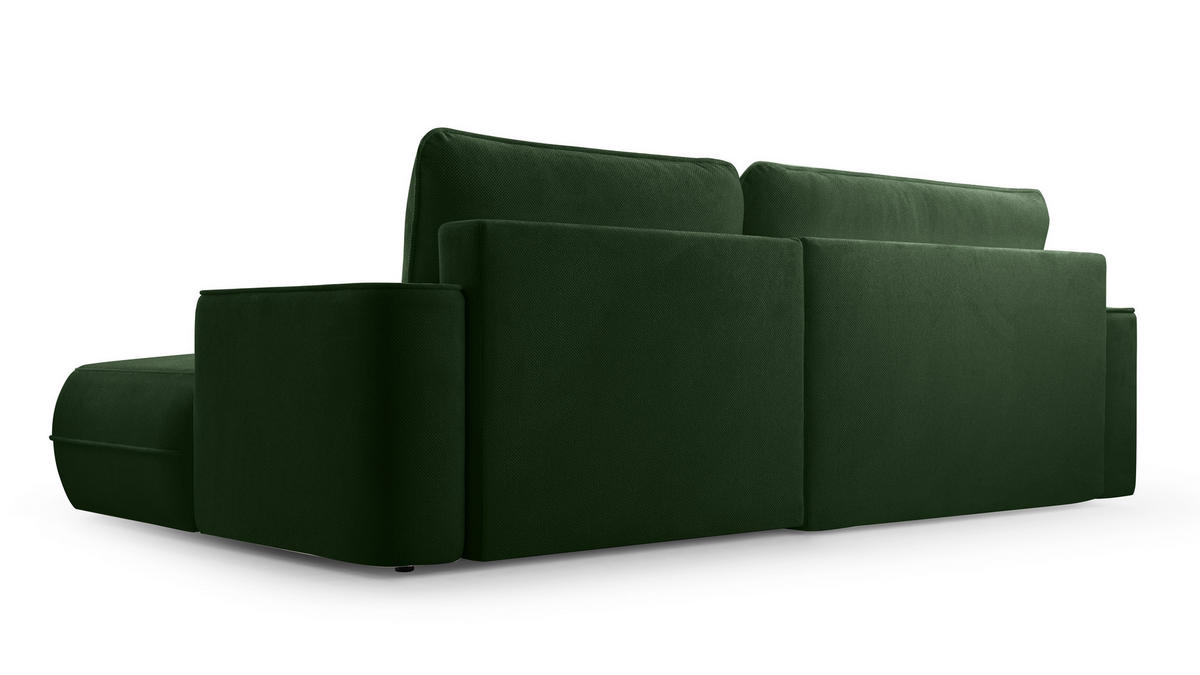 ECKCOUCH L Form Peoni Grün 267/168/87 cm mit Schlaffunktion R - Schwarz/Grün, Kunststoff/Textil (267/168cm) - AX Living