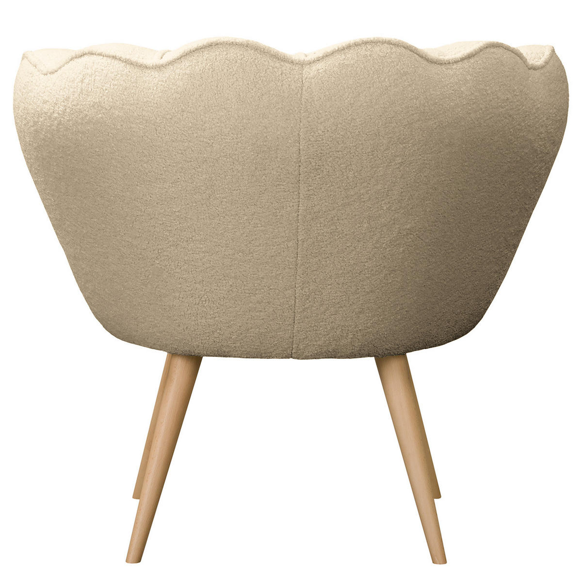 SESSEL - Bouclé, Füße Hell - Beige, Birkenholz/Textil (75/74/75cm) - home24