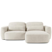 ECKSOFA rechts ELOSA - Weiß, Holz/Textil (245/165cm) - KONSIMO®