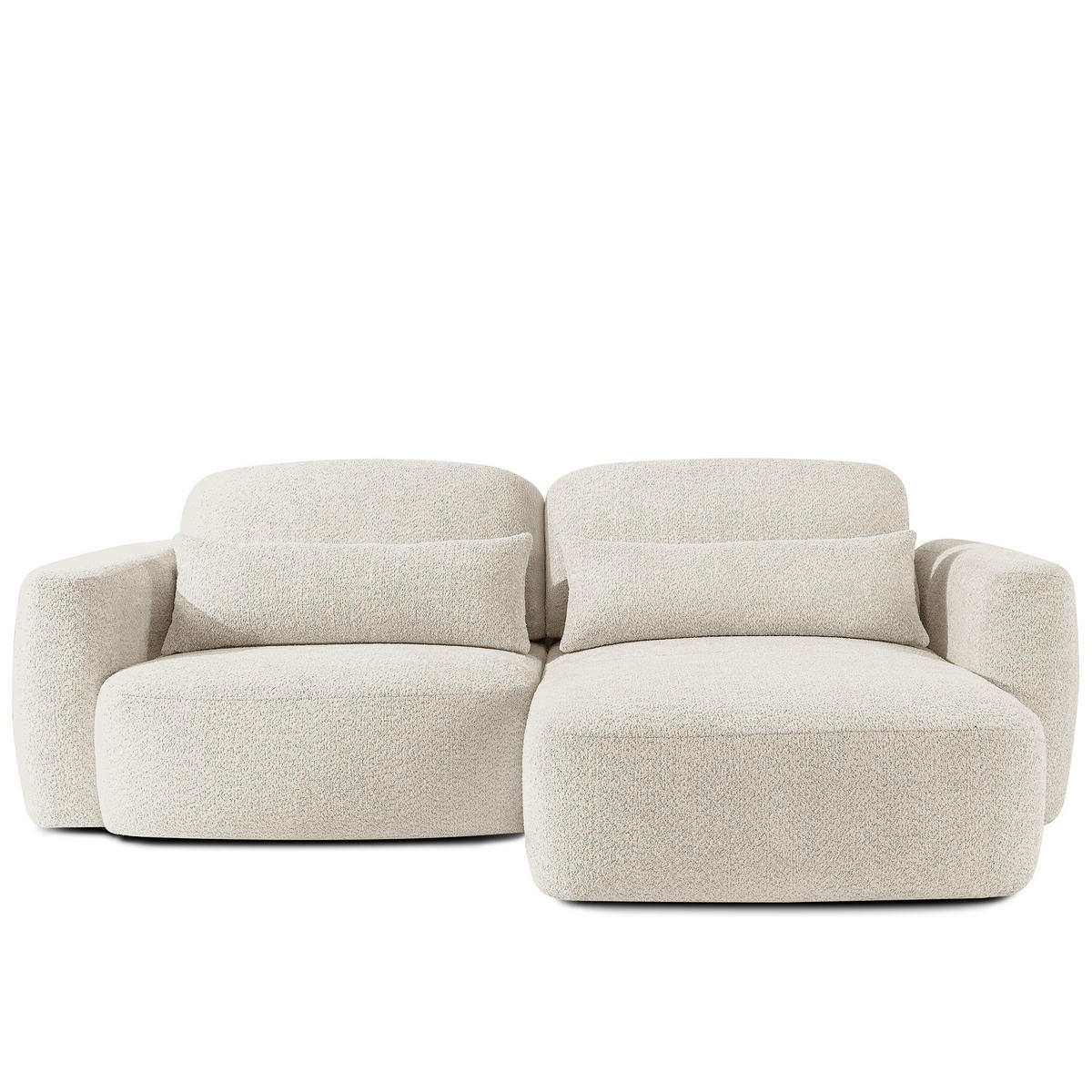 ECKSOFA rechts ELOSA - Weiß, Holz/Textil (245/165cm) - KONSIMO®