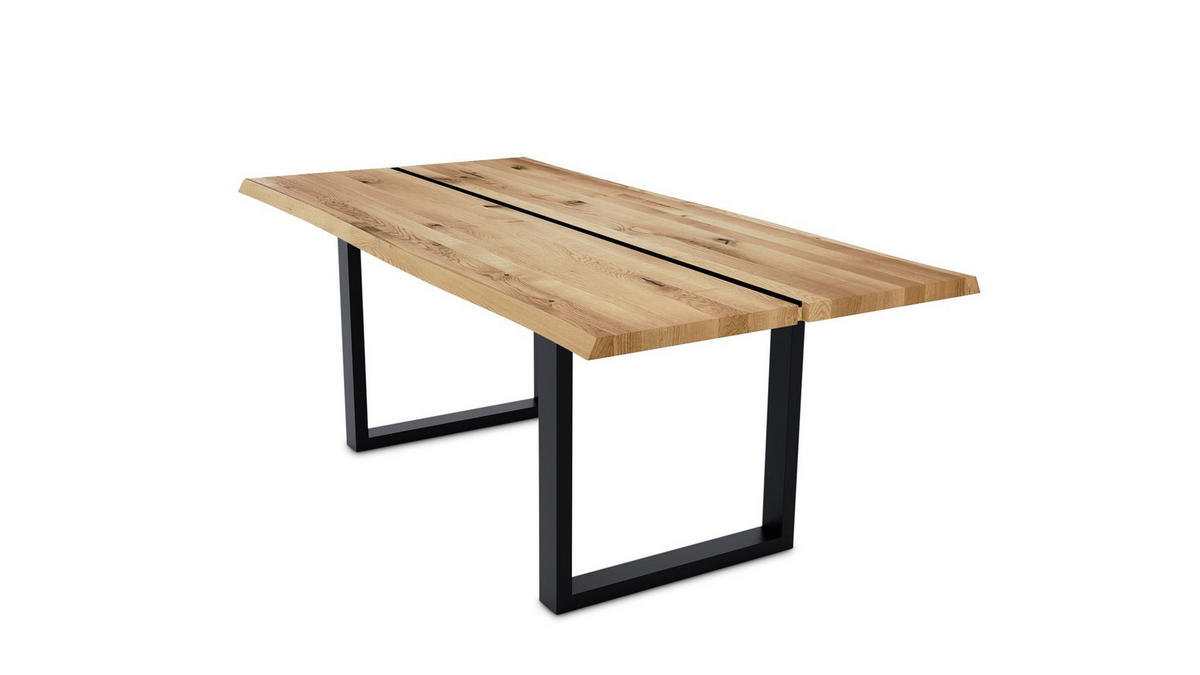 BAUMKANTENTISCH Dannie 4 140x78x90 Massivholztisch Wildeiche geölt - Wildeiche, Holz (140/78/90cm) - 58aufmkessel