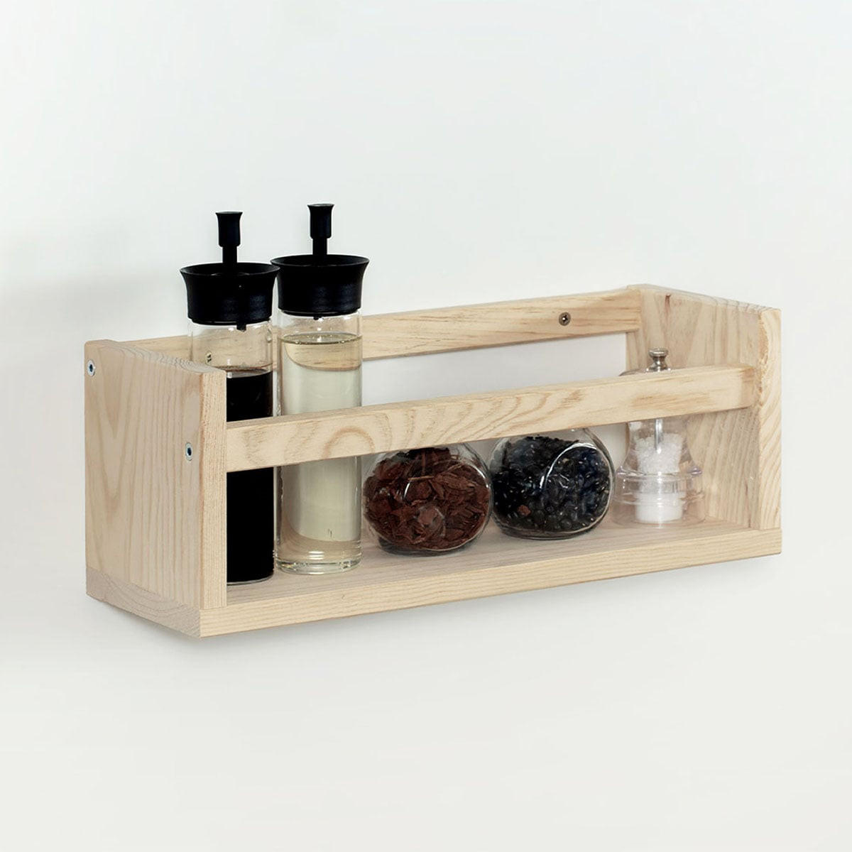 WANDREGAL aus massiver Kiefer - L40 x H15 cm - Eschefarben, Holzwerkstoff (15/15/40cm) - Calicosy