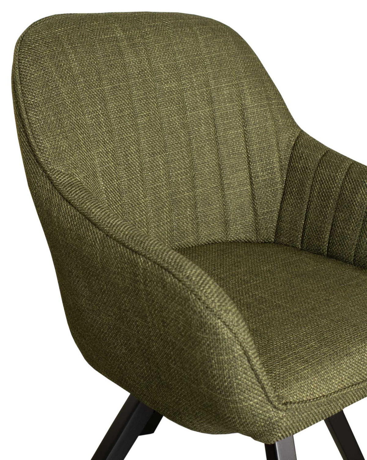 ESSZIMMERSTUHL Matera drehbar 2er-Set - Schwarz/Olivgrün, Textil/Metall (59/84/61cm) - Mr. Deko