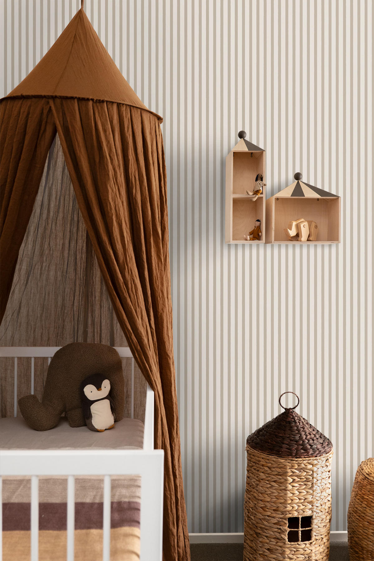 TAPETE horizontal gemalte Streifen 50 x 900 cm - Beige, Papier (50/0.1cm) - Sanders & Sanders