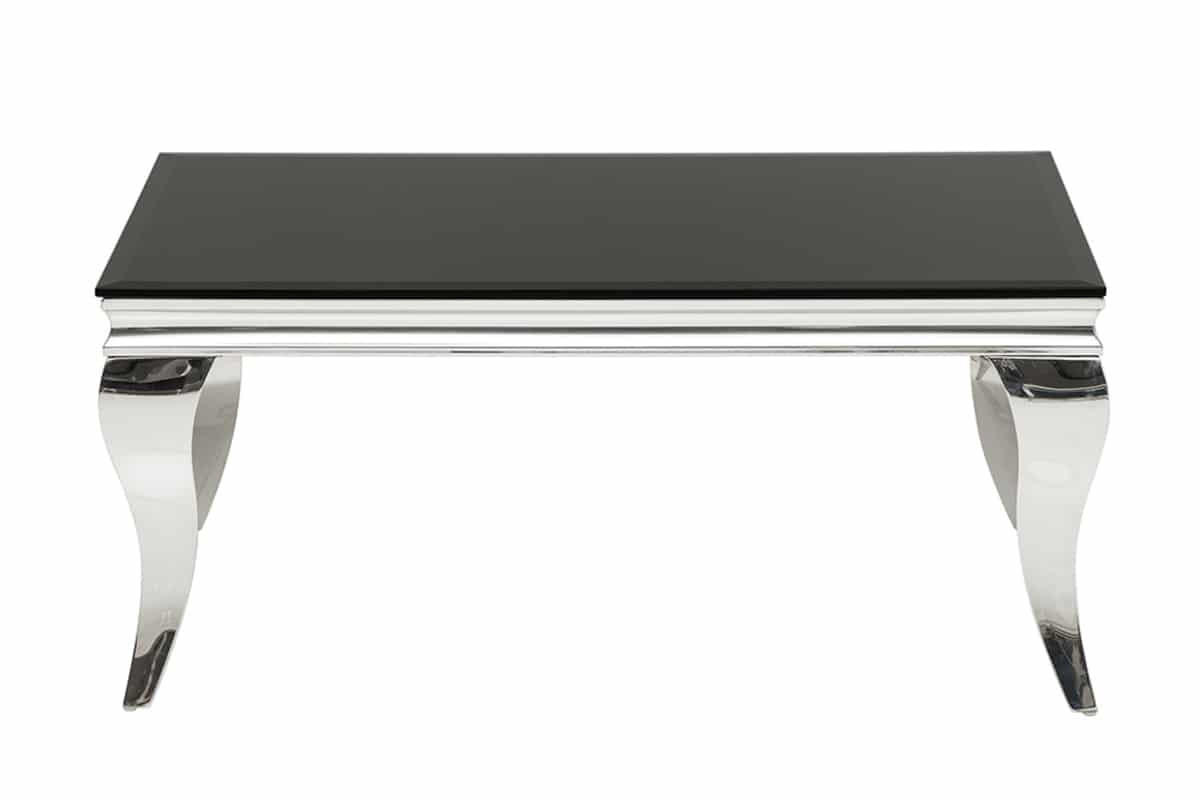 COUCHTISCH MODERN BAROCK Glas Schwarz 100 cm - Silberfarben/Schwarz, Glas/Metall (60/100/45cm) - riess-ambiente