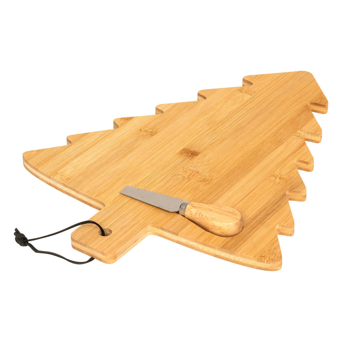 BAMBUSBRETT Tanne mit Käsemesser - Braun, Naturmaterialien (39/29.5cm) - Atmosphera Createur d´interieur