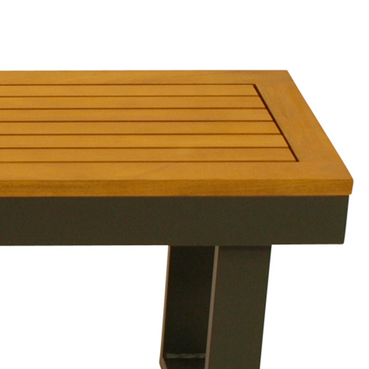 GARTENBANK Cheltenham 120x35x40cm, Gestell aus Aluminium + Sitzfläche Akazie BxTxH: 120x40x35 cm - Grau, Holz (120/35/40cm) - TPFGarden