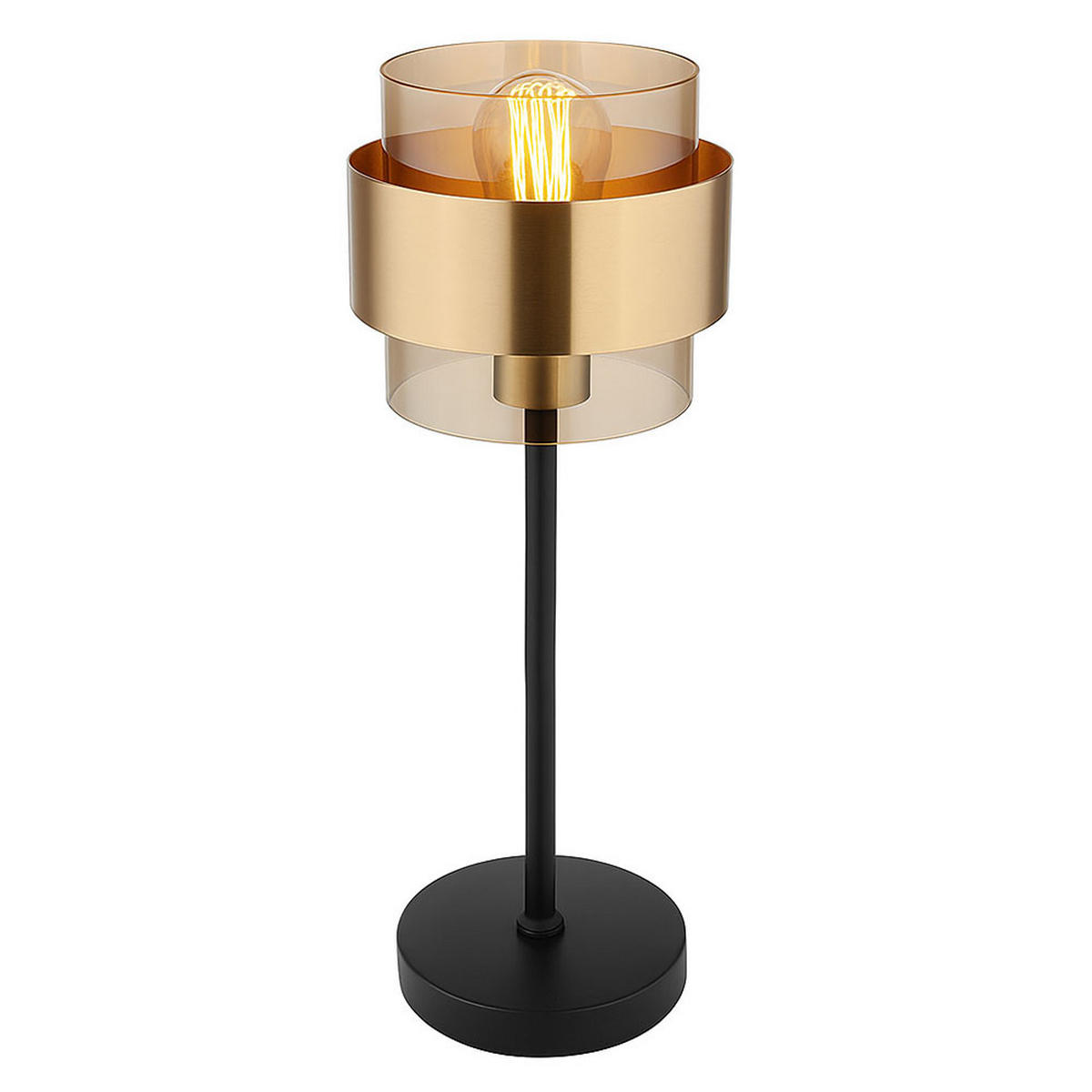 TISCHLEUCHTE Metall Glas Schwarz - Schwarz, Glas (18/18/47cm) - Globo Lighting