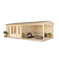 GARTENHAUS Holz Freiburg - Naturfarben, Holz (756/270/400cm) - Alpholz