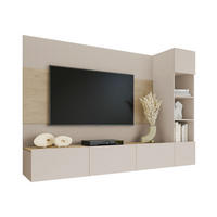 WOHNWAND Deromi II - Beige, Holzwerkstoff (220/150/38cm) - MIRJAN24