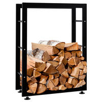 KAMINHOLZREGAL 60/25/80 cm Metall schwarz - Schwarz, Metall (60/80/25cm) - CLP