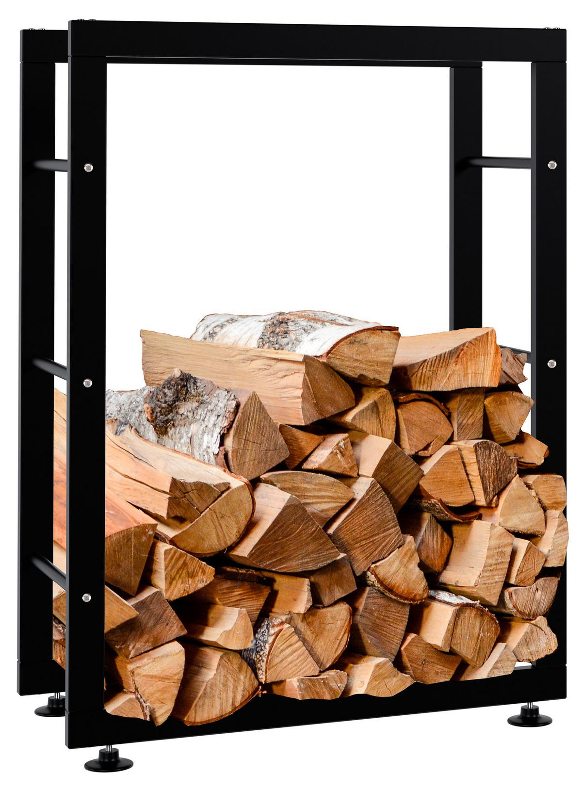 KAMINHOLZREGAL 60/25/80 cm Metall schwarz - Schwarz, Metall (60/80/25cm) - CLP