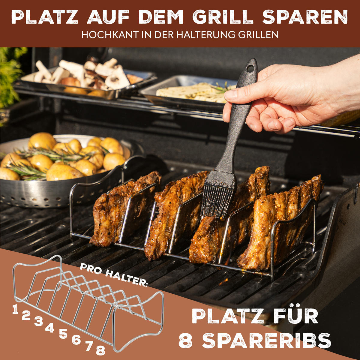 RIPPCHENHALTER 2in1 (2er Set), Edelstahl - Edelstahlfarben, Metall (12/8/28cm) - bremermann