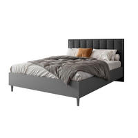 DOPPELBETT Luk I 160/200 cm ohne Matratze, Lattenrost, Bettkasten, grau, schwarz - Schwarz/Grau, Kunststoff (160/200cm) - Margaret Hadas24