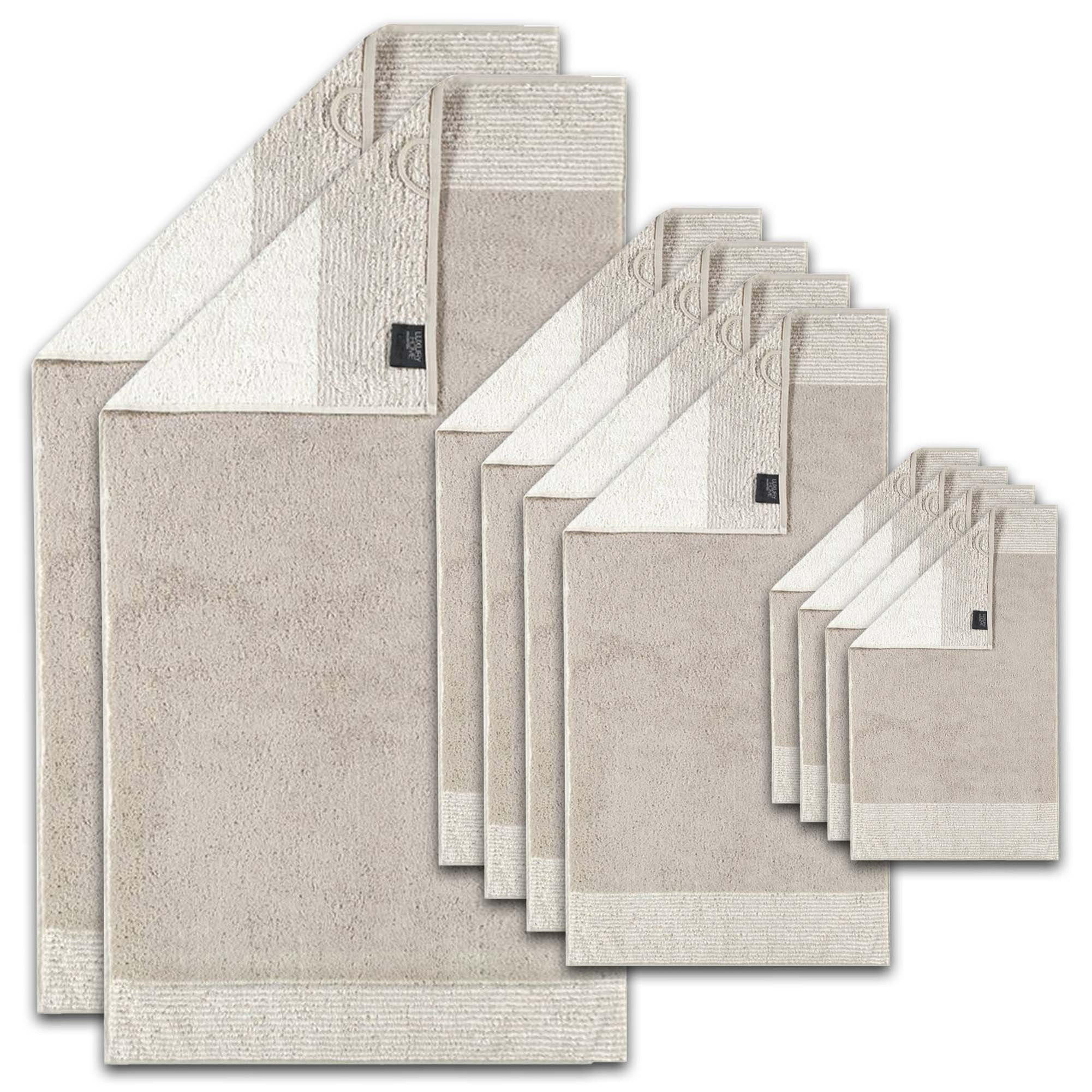 HANDTUCH Unisex Luxury Home C Two-Tone Beige Baumwolle 10er Pack - Sandfarben, Naturmaterialien (200/135cm) - Cawoe