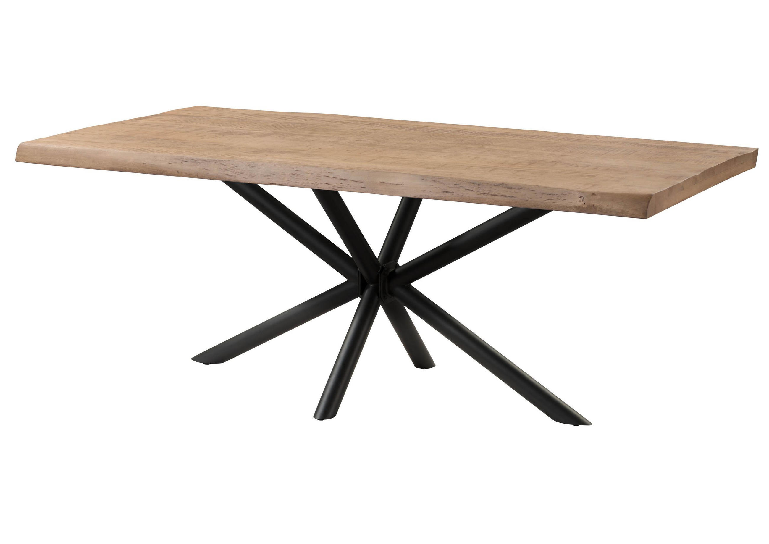 BAUMTISCH Mango 180x90x76 beige lackiert / Kreuzgestell anthrazit matt FREEFORM 5 - Beige/Anthrazit, Holz (180/90/76cm) - Massivmoebel24