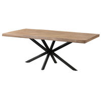 BAUMTISCH Mango 220x100x76 beige lackiert / Kreuzgestell anthrazit matt FREEFORM 5 - Beige/Anthrazit, Holz (220/100/76cm) - Massivmoebel24