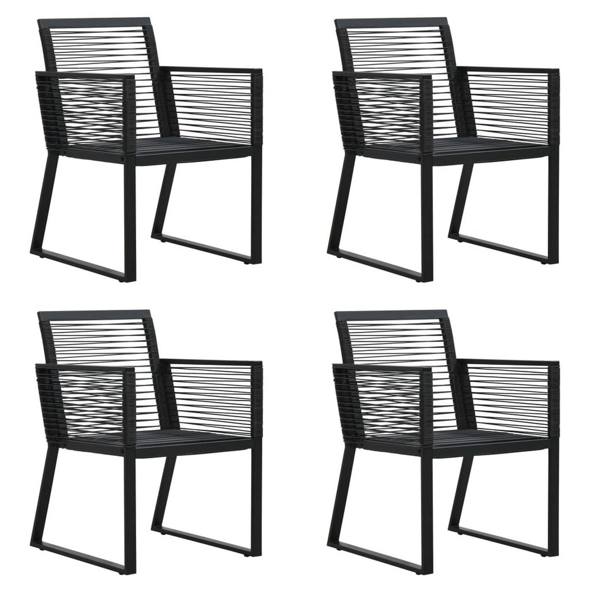 GARTEN-ESSGRUPPE 5-teilig Pvc Rattan Schwarz - Schwarz, Kunststoff - vidaXL