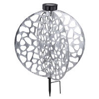 LED AUSSENLEUCHTE Solarleuchte Silber Metall - Silberfarben, Metall (40/40/51cm) - Globo Lighting
