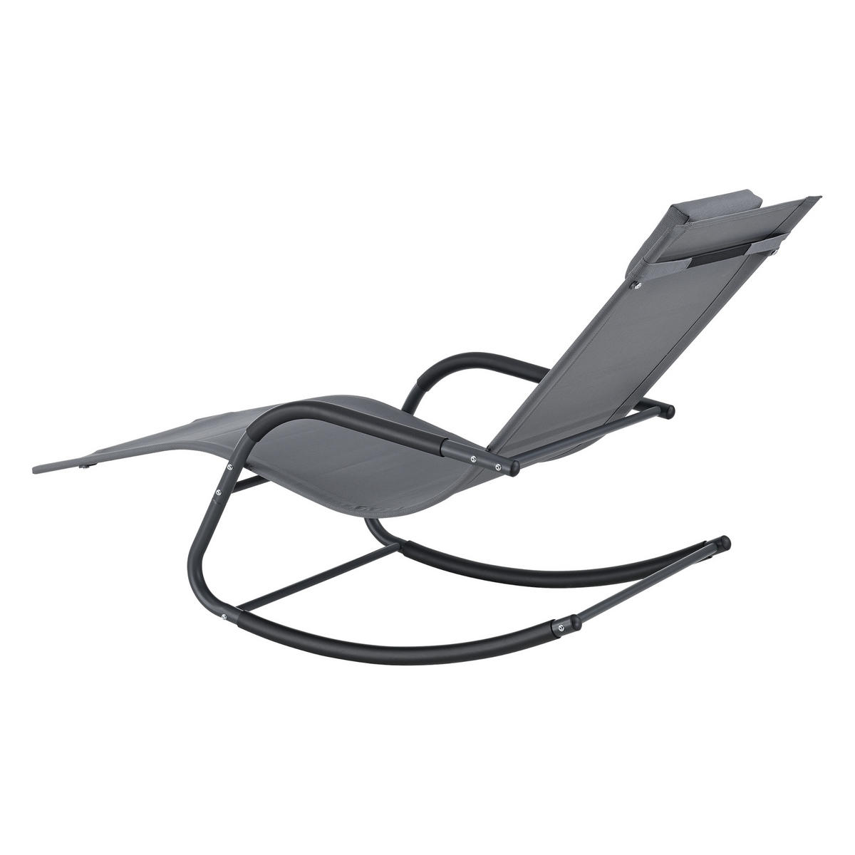 SCHAUKELLIEGE-SET 2 TLG. Caracena - Dunkelgrau, Metall (147/89/63cm) - [en.casa]