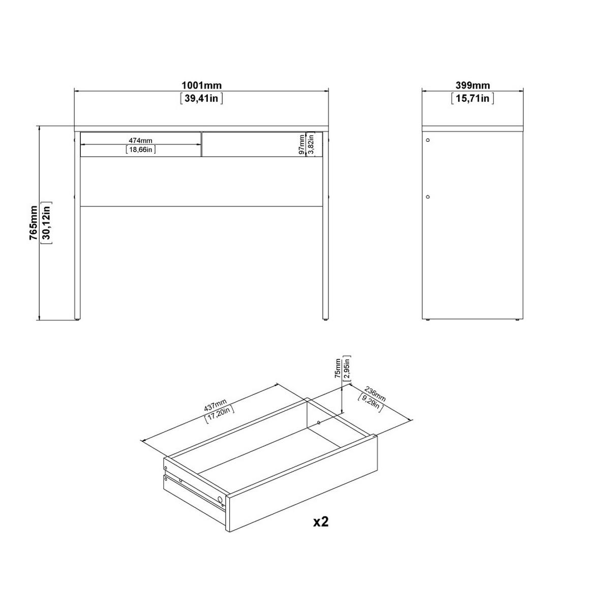 SCHREIBTISCH, FunctionPlus, Nussbaum, Holzwerkstoff, 100 x 40 x 77 cm - Nussbaumfarben, Holzwerkstoff (40/100/77cm) - ebuy24