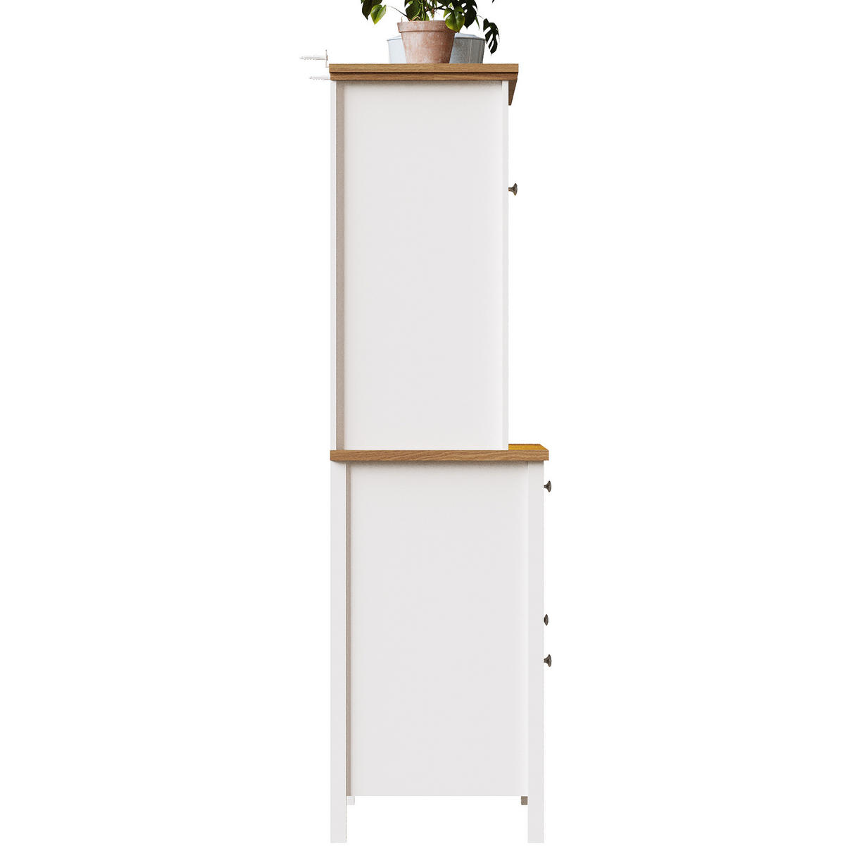 KÜCHENSCHRANK mit LED 104 x 40 x 180 cm MDF White - Weiß, Holzwerkstoff (40/180/104cm) - Meubliv