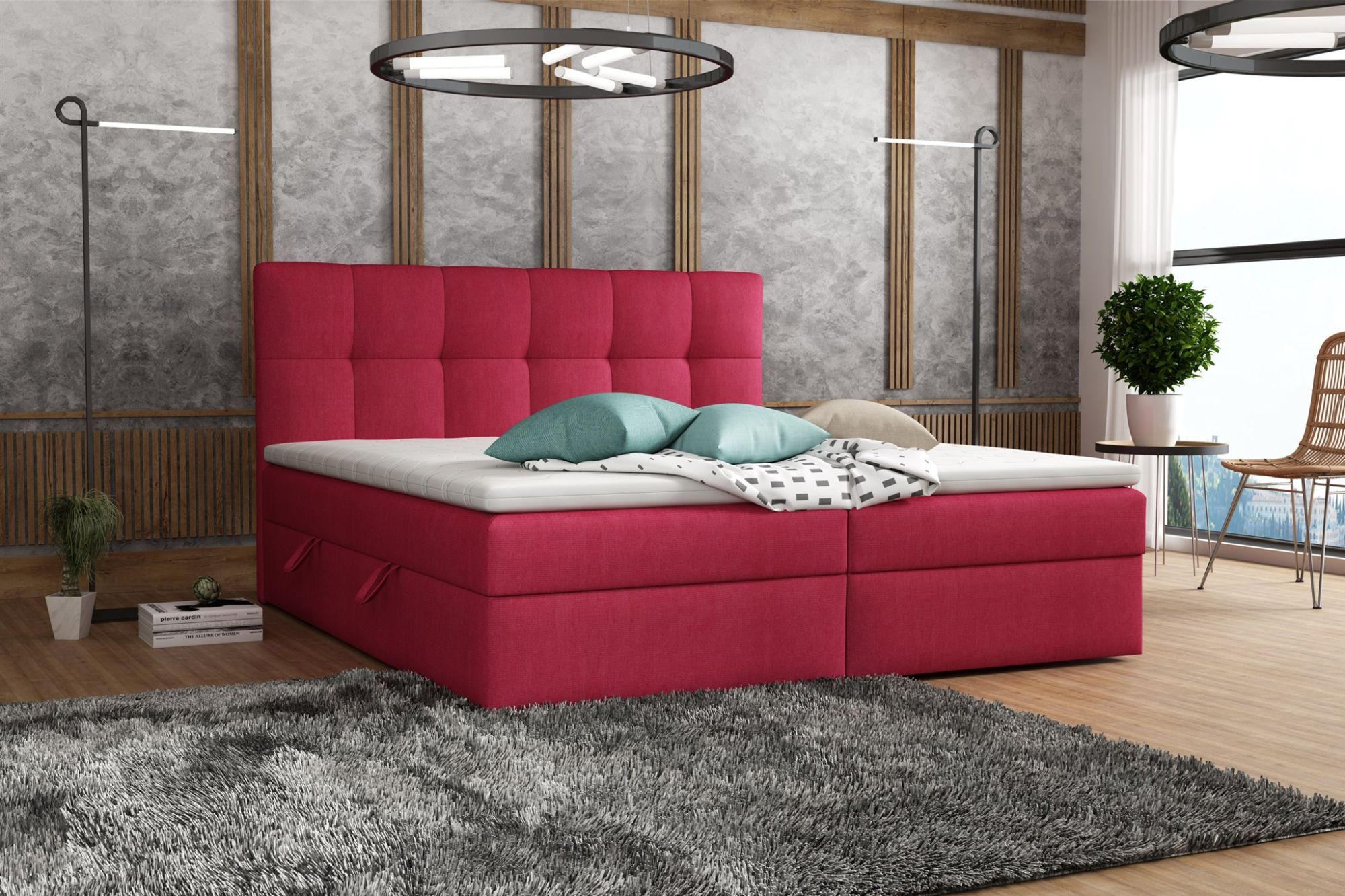 BOXBETT Arturo In Soro - Rot, Holzwerkstoff/Textil (120/200cm) - Fun Möbel
