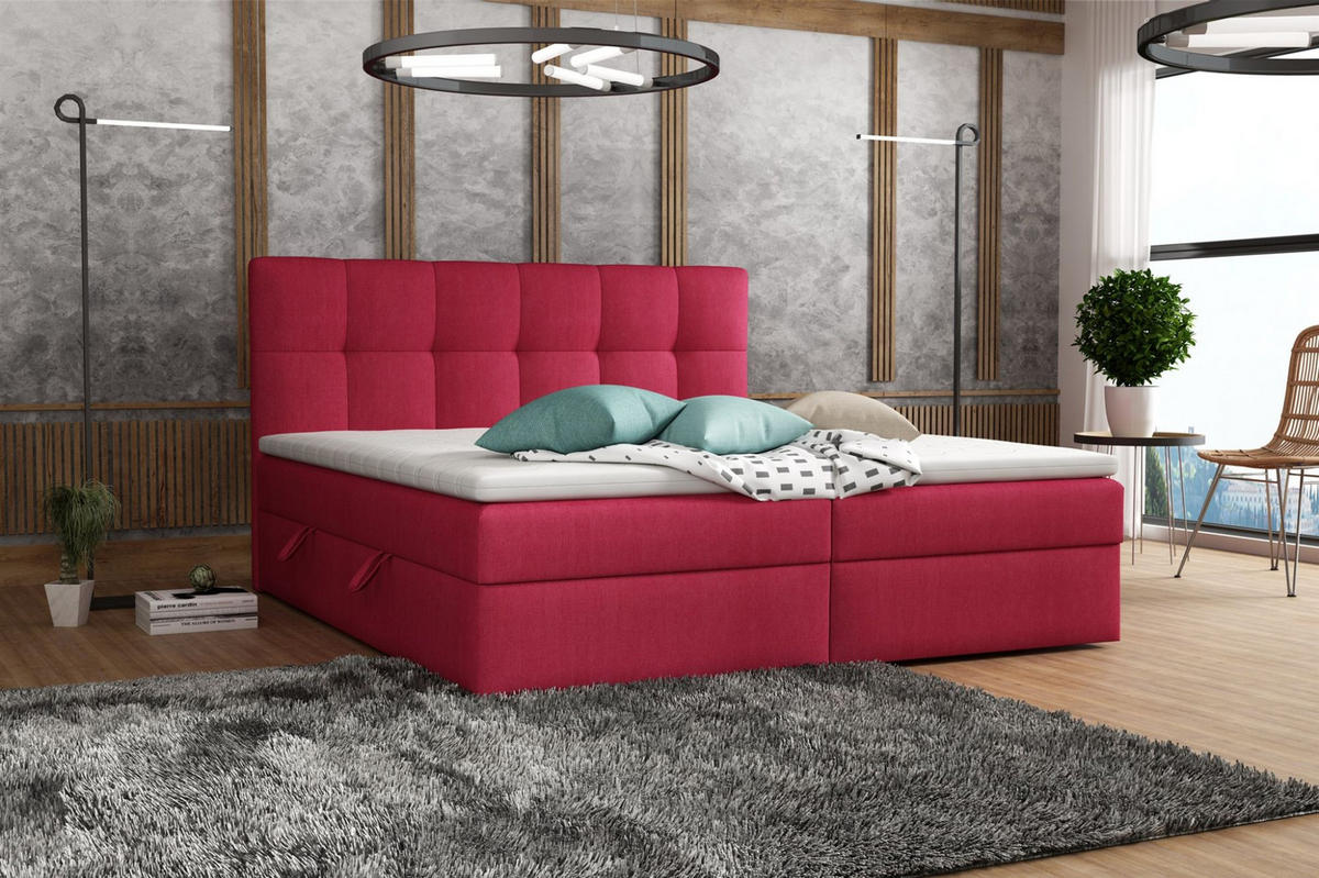 BOXBETT Arturo In Soro - Rot, Holzwerkstoff/Textil (180/200cm) - Fun Möbel