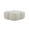 POUF Chenille Stoff Beige - Hellbraun/Schwarz, Holzwerkstoff/Kunststoff (90/39/90cm) - Makamii