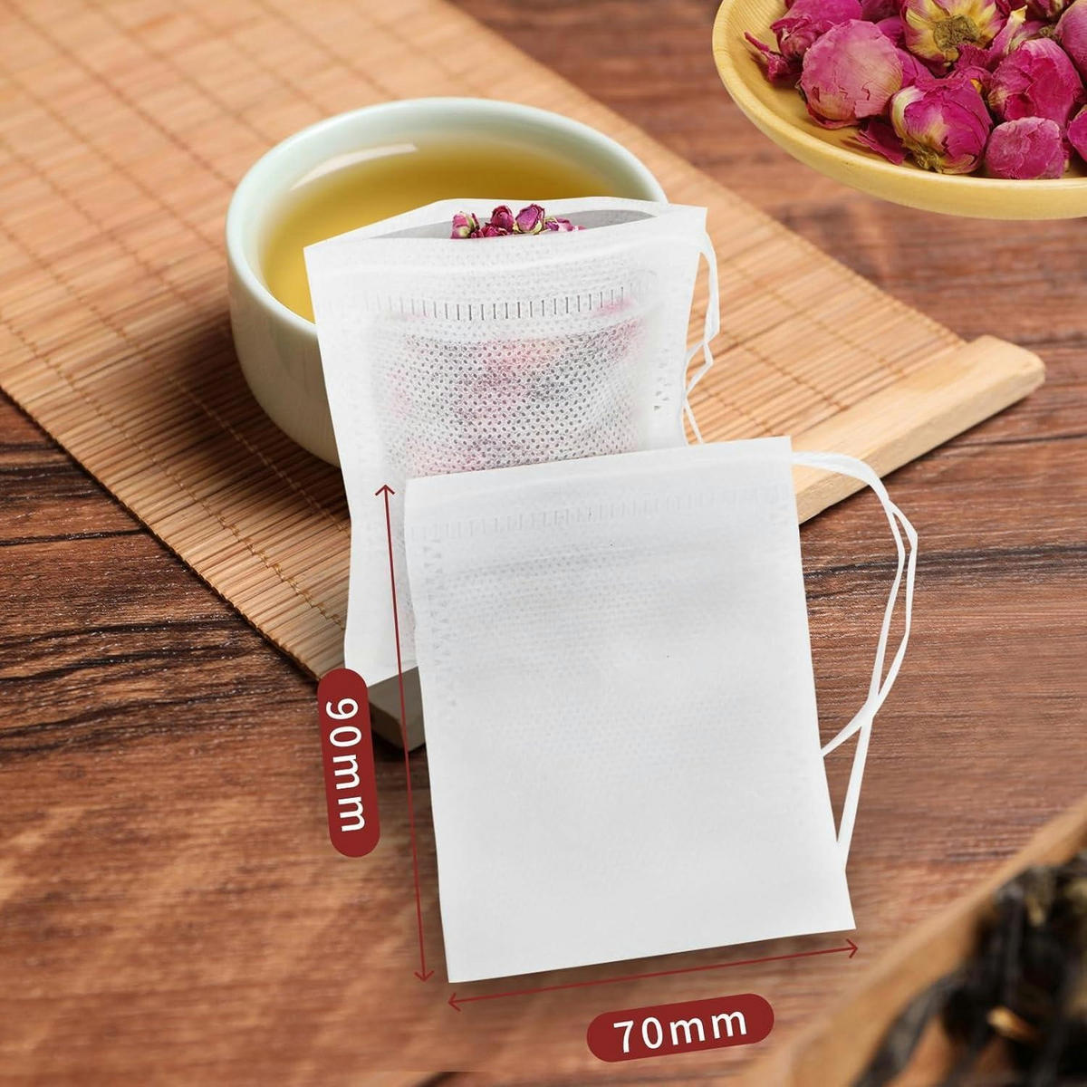 TEEFILTER 250 Stück 7 x 9 cm - Weiß, Papier (7/9/9cm)
