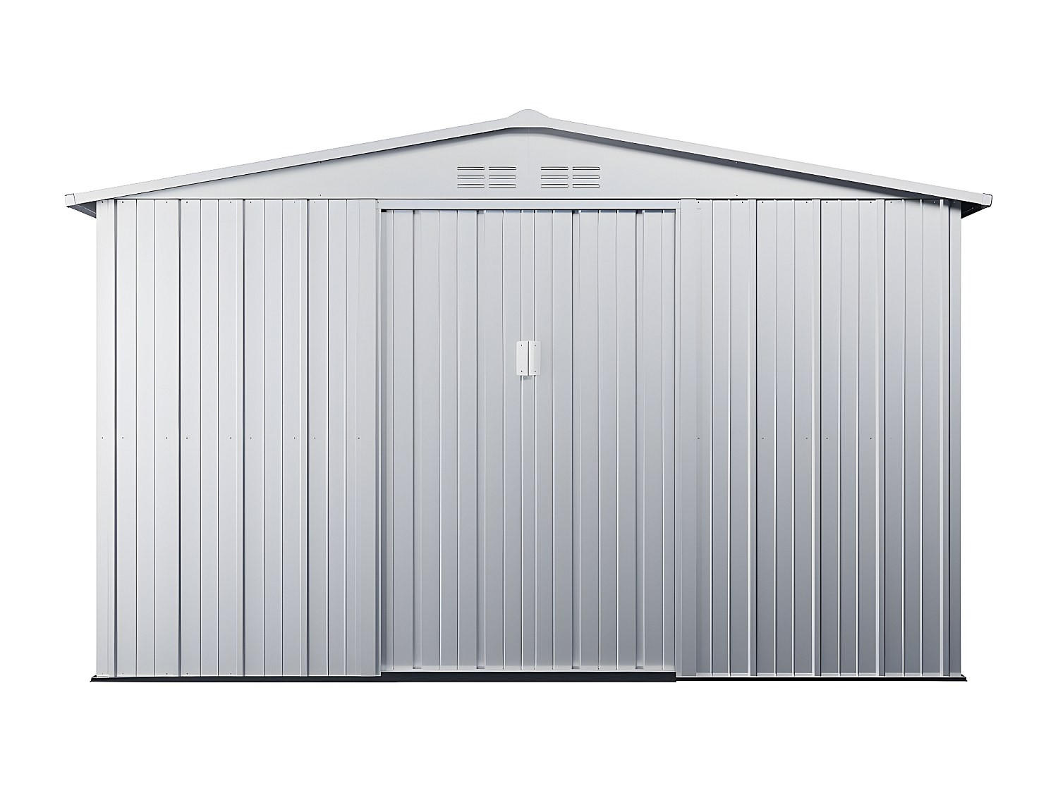 SCHREBERGARTENHAUS - 302 cm x 235 cm - metall - hellgrau Linus - Hellgrau, Metall (302/195/235cm) - Vente-Unique