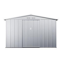 SCHREBERGARTENHAUS - 302 cm x 235 cm - metall - hellgrau Linus - Hellgrau, Metall (302/195/235cm) - Vente-Unique