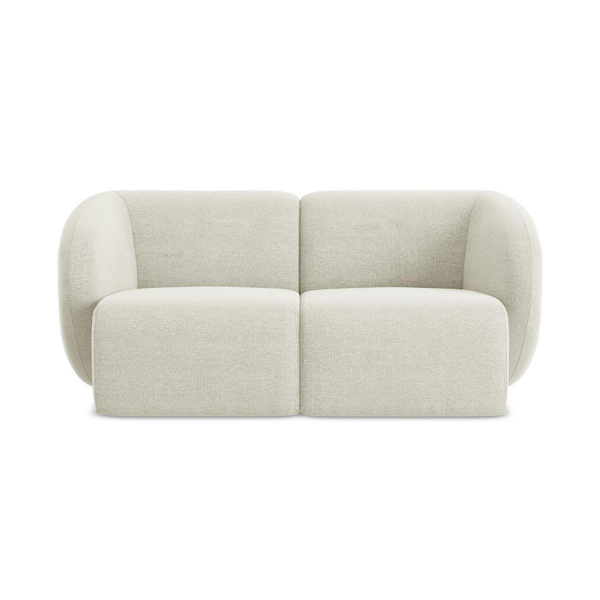 2-SITZER-SOFA Bouclé Stoff Beige - Sandfarben/Schwarz, Holzwerkstoff/Kunststoff (174/75/94cm) - LaMiaSofa
