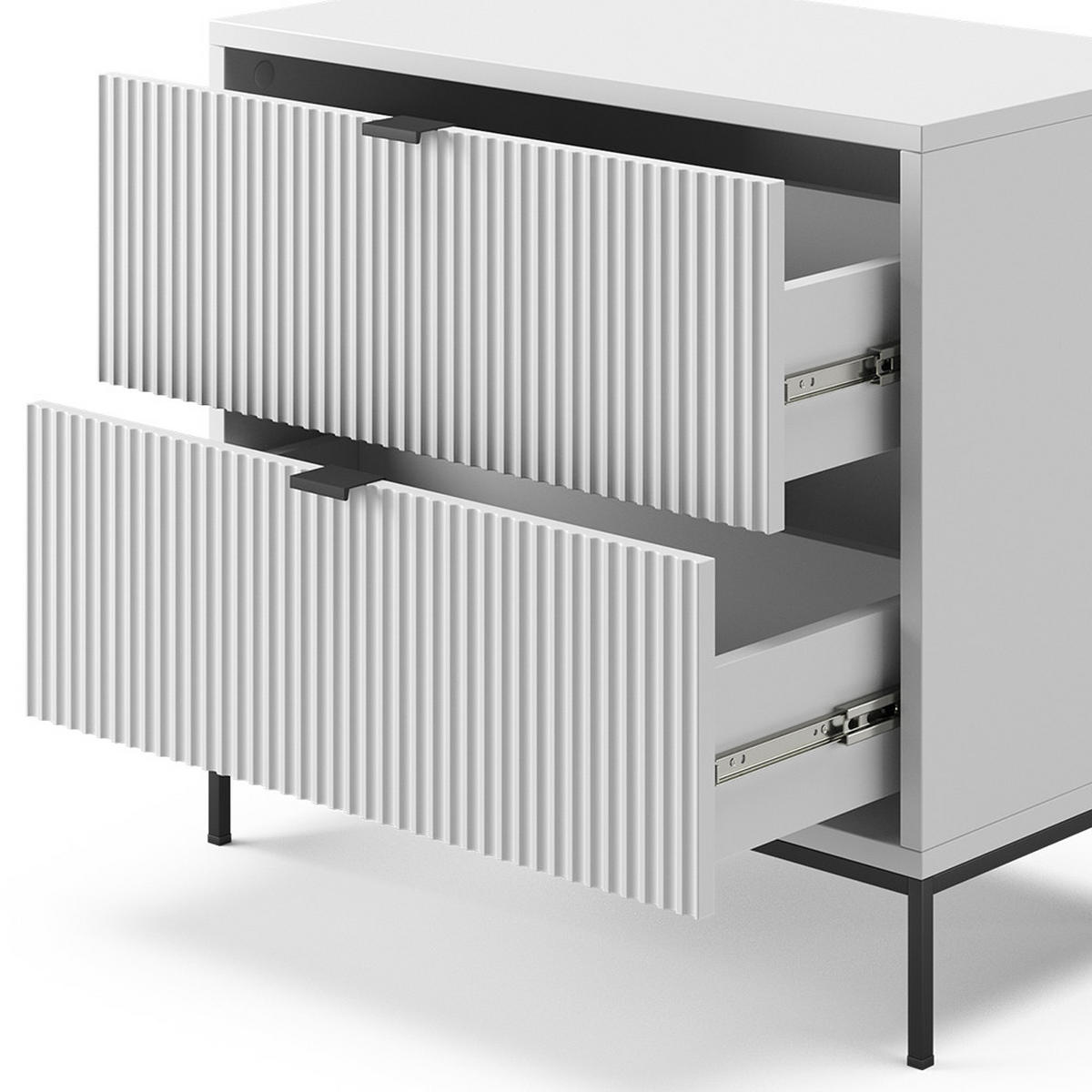 NACHTTISCHE Eliza Weiß 2er Set - Weiß, Holzwerkstoff (66/60/36cm) - Vicco