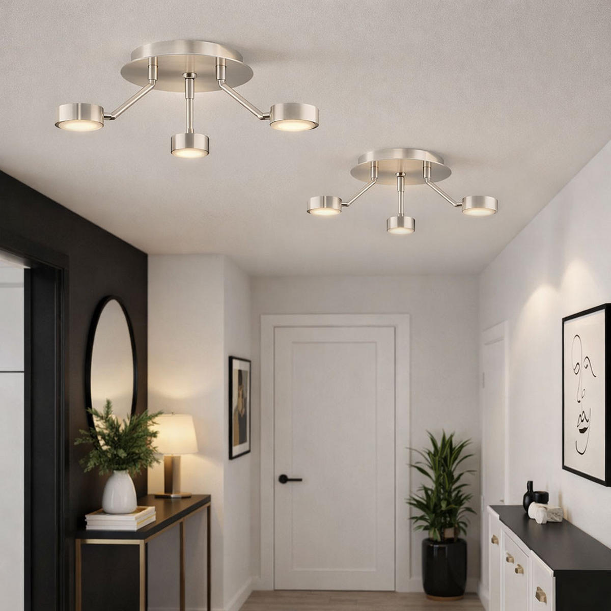 DECKENLEUCHTE COPO Silber matt - Silberfarben, Metall (18.2/18.2/58cm)