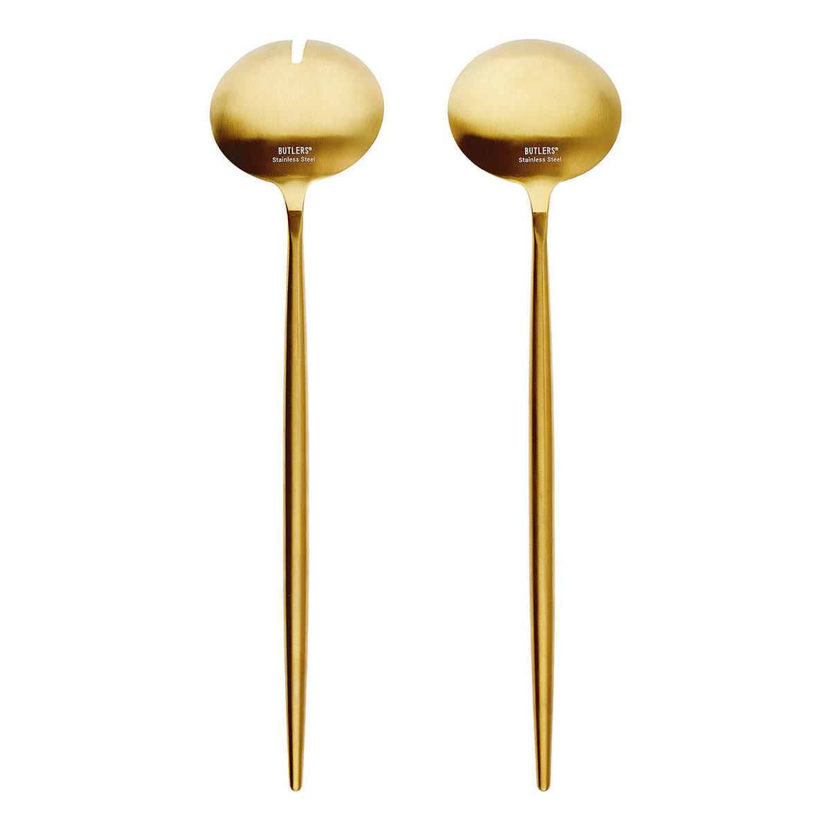SALATBESTECK (2-teilig) Stiletto - Goldfarben, Metall (3cm) - Butlers