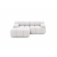 ECKSOFA L-form Mini Modular, Bouclé-Stoff Abriamo, Ecru, Links, Selia - Ecru, Holz (190/160cm) - Kaiser Möbel